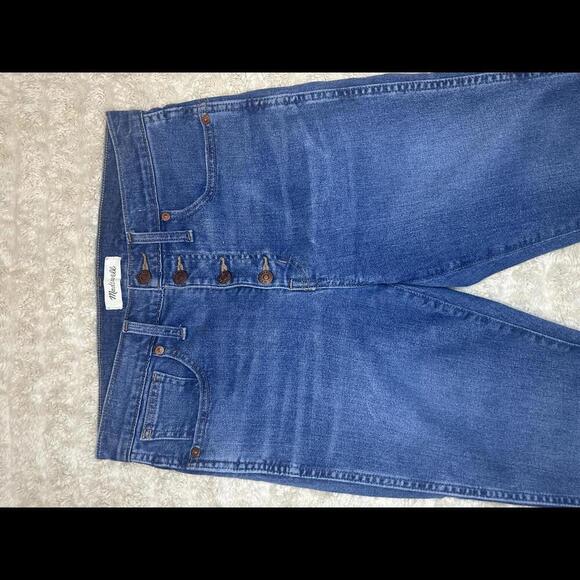 Madewell TENCEL medium wash 10" High-Rise button-front skinny jeans Size 28 - Picture 2 of 9